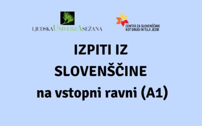 Slovenščina A1 – izpitni roki 2023