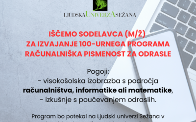 Iščemo novo sodelavko / novega sodelavca!